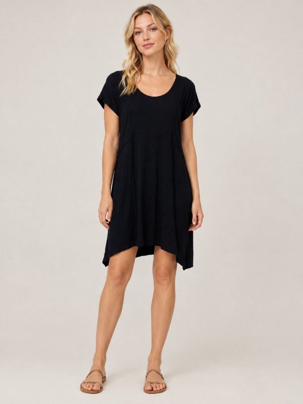 2/$30 Chico's Sydney Seamed Cap Sleeve Little Black Dress 16 #A4211